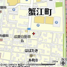 愛知県海部郡蟹江町本町周辺の地図