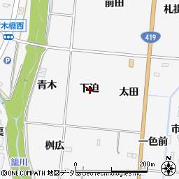 愛知県豊田市亀首町下迫周辺の地図