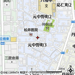 愛知県名古屋市中川区元中野町周辺の地図