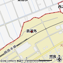 愛知県愛西市大野町（鉄道外）周辺の地図