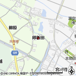 愛知県愛西市東條町（卯新田）周辺の地図