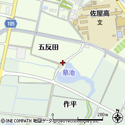 愛知県愛西市東條町五反田374周辺の地図