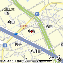 愛知県豊田市御船町中島周辺の地図