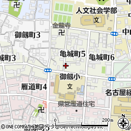 愛知県名古屋市瑞穂区亀城町周辺の地図