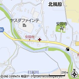 千葉県鴨川市北風原周辺の地図