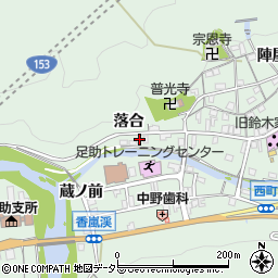 愛知県豊田市足助町落合周辺の地図