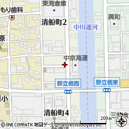 愛知県名古屋市中川区清船町周辺の地図