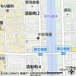 愛知県名古屋市中川区清船町周辺の地図