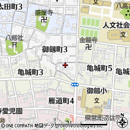 愛知県名古屋市瑞穂区御劔町3丁目36周辺の地図