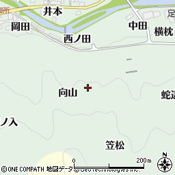 愛知県豊田市足助町向山周辺の地図