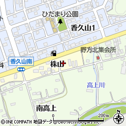 愛知県日進市梅森町株山周辺の地図