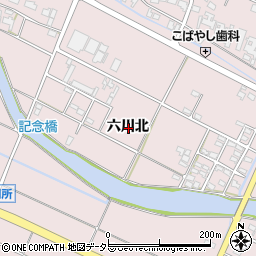 愛知県愛西市大井町六川北周辺の地図