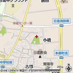 愛知県日進市本郷町（小橋）周辺の地図