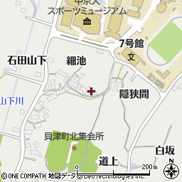 愛知県豊田市貝津町細池86周辺の地図