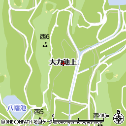 愛知県みよし市黒笹町大力池上周辺の地図