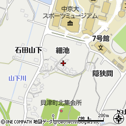 愛知県豊田市貝津町細池80周辺の地図