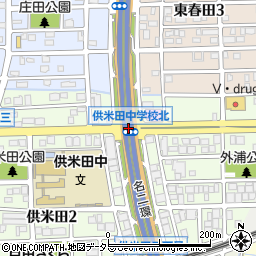 供米田中学校周辺の地図