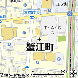 蟹江中央整体院周辺の地図