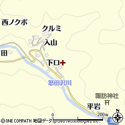 愛知県豊田市怒田沢町周辺の地図