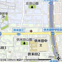 研心学院　中川供米田校周辺の地図