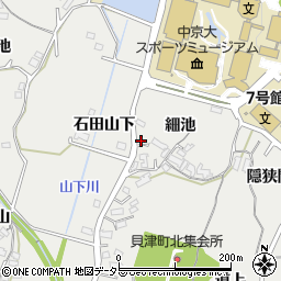 愛知県豊田市貝津町細池7-3周辺の地図