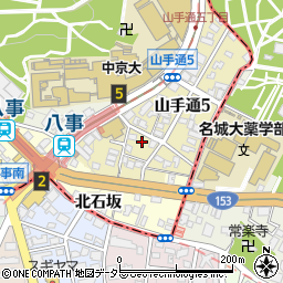 愛知県名古屋市昭和区山手通周辺の地図