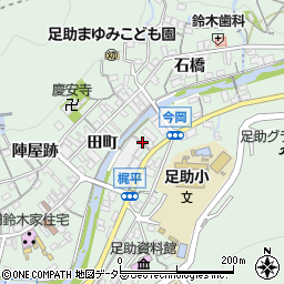 愛知県豊田市足助町今岡周辺の地図