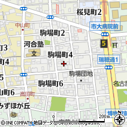 愛知県名古屋市瑞穂区駒場町周辺の地図