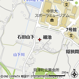 愛知県豊田市貝津町細池7-2周辺の地図