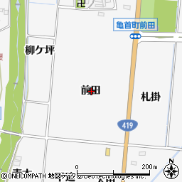愛知県豊田市亀首町前田周辺の地図