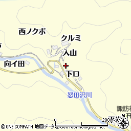 愛知県豊田市怒田沢町下口周辺の地図