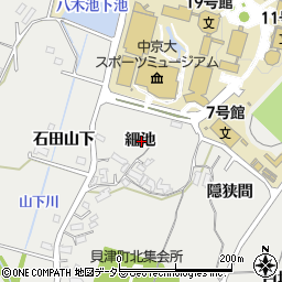 愛知県豊田市貝津町細池周辺の地図
