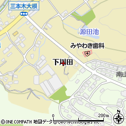 愛知県日進市三本木町下川田周辺の地図