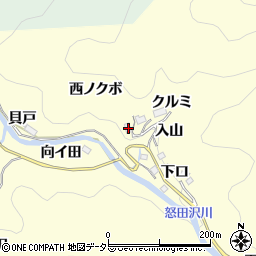 愛知県豊田市怒田沢町西ノクボ周辺の地図