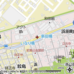 静岡県富士市田子周辺の地図