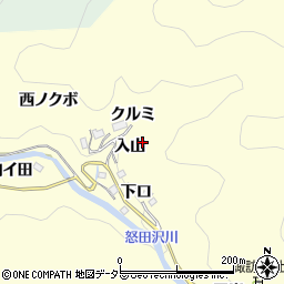 愛知県豊田市怒田沢町入山周辺の地図