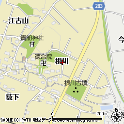 愛知県豊田市東保見町根川周辺の地図