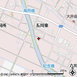愛知県愛西市大井町五川東141周辺の地図