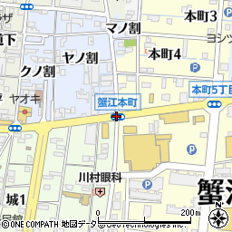 蟹江本町周辺の地図