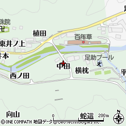 愛知県豊田市足助町中田6周辺の地図