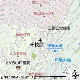 静岡県三島市千枚原周辺の地図