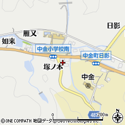 愛知県豊田市中金町塚ノ本周辺の地図
