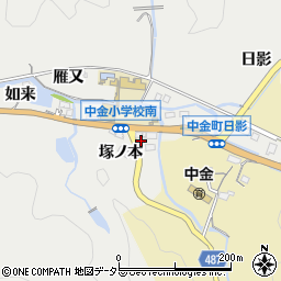 愛知県豊田市中金町（塚ノ本）周辺の地図