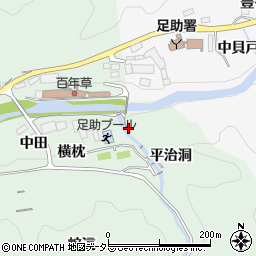 愛知県豊田市足助町平治洞周辺の地図