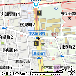 市大病院前周辺の地図