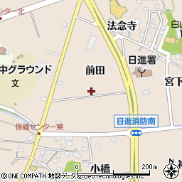愛知県日進市本郷町前田周辺の地図