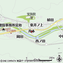 愛知県豊田市足助町井本周辺の地図
