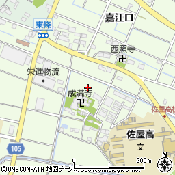 愛知県愛西市東條町井桁周辺の地図