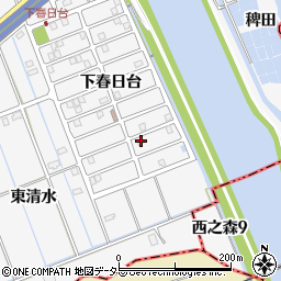 愛知県津島市鹿伏兎町下春日台16-2周辺の地図