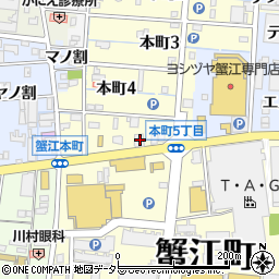十六銀行蟹江支店周辺の地図